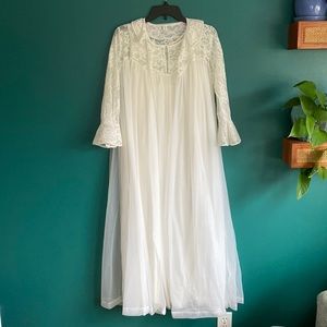 Vintage Komar Peignoir Nightgown Lace Set